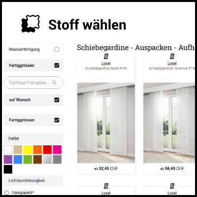 auswahl des passendem Schiebegardinen Stoffes