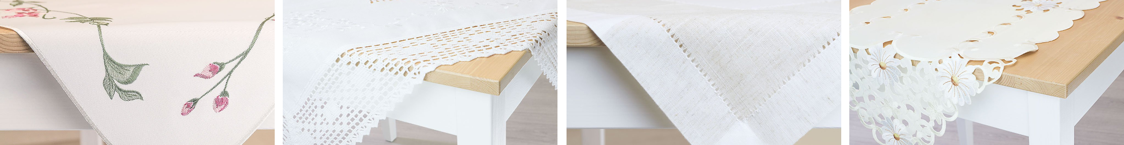 Tischdecken in verschiedenen Designs