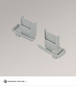 Vorschau 1 Paar Endkappen für Seitenprofil Kassettenrollo rund #1W grau