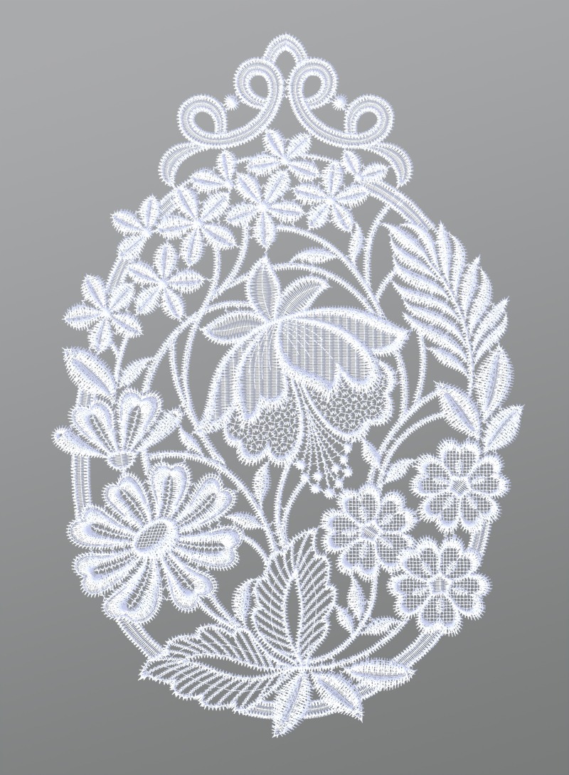 ArtikelbildFensterbild aus Plauener Spitze® - Blumenschar #1W in Weiß
