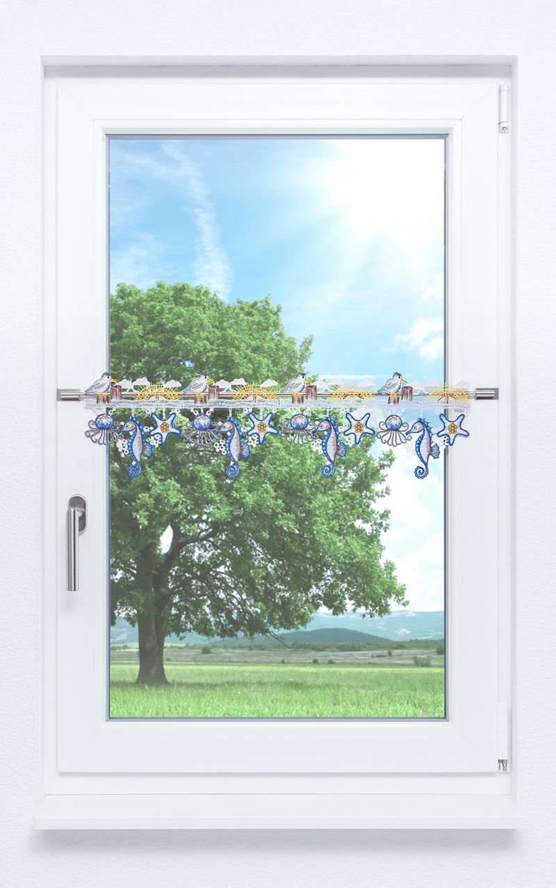 ArtikelbildScheibengardine Plauener Spitze® - Seewind #1W Blau