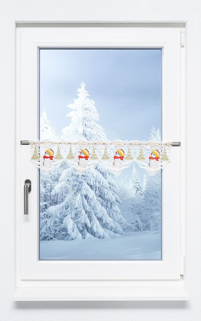 ArtikelbildScheibengardine Plauener Spitze® - Schneewelt #1W orange