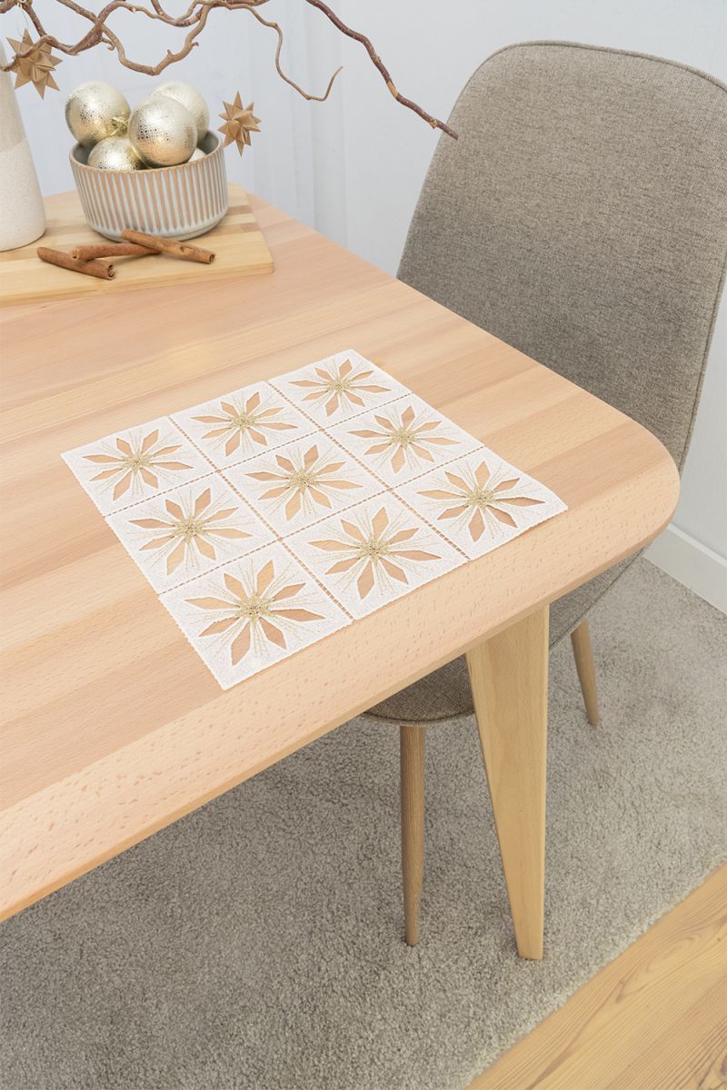 ArtikelbildDeckchen Plauener Spitze® - Flockentanz #1W in Gold