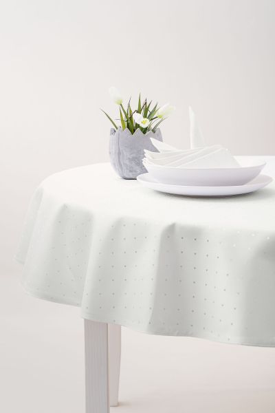Ovale Damasttischdecke Lysel  Dotele