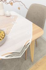 Vorschau Tischdecke Plauener Spitze® - Wintermagie #1W in Gold ecru-silber