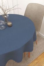 Tischdecke rund in blau