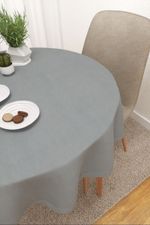 Tischdecke rund in grau