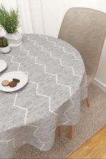Tischdecke rund in Grau