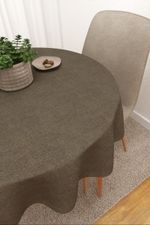 Tischdecke rund in braun