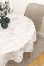 Tischdecke rund in Weiß