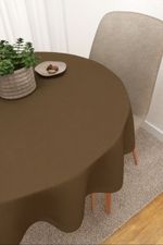 Tischdecke rund in Braun