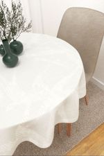 Tischdecke rund in Weiß