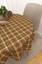 Tischdecke rund in Beige