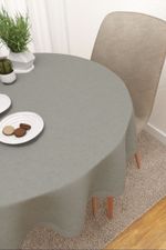 Tischdecke rund in grau