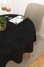 Tischdecke rund in schwarz