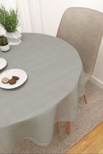 Tischdecke rund in Grau