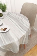 Tischdecke rund in grau