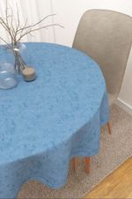 Tischdecke rund in blau