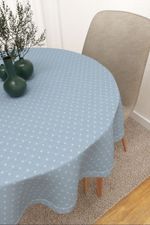 Tischdecke rund in blau