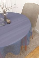 Tischdecke rund in Blau