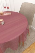 Tischdecke rund in Rosa
