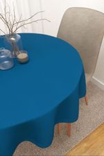 Tischdecke rund in Blau