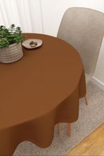 Tischdecke rund in braun