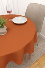 Tischdecke rund in braun