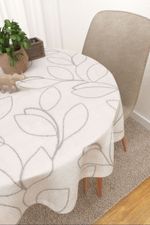 Tischdecke rund in Beige