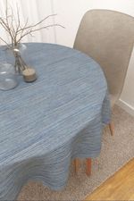 Tischdecke rund in blau