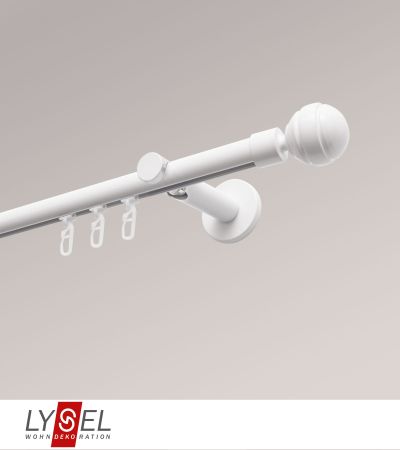 Lysel - SET Opal Innenlauf 200cm Träger offen mit Endstücke Kugel in Weiß