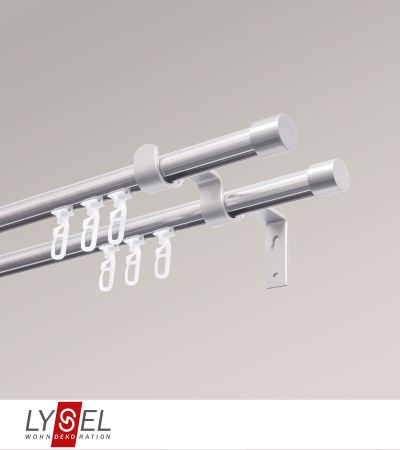 Lysel - SET Topaz 2-Lauf 160cm Innenlauf mit Endstücke Kappe in Edelstahl-Optik