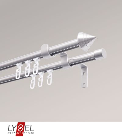 Lysel - SET Topaz 2-Lauf 160cm Innenlauf mit Endstücke Kegel in Edelstahl-Optik