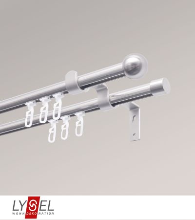 Lysel - SET Topaz 2-Lauf 160cm Innenlauf mit Endstücke Kugel in Edelstahl-Optik