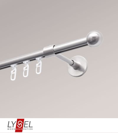Lysel - SET Topaz Innenlauf 640cm Träger geschlossen mit Endstücke Kugel in Edelstahl-Optik
