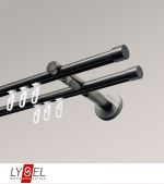 Vorschau Lysel - SET Opal Innenlauf 160cm 2 Lauf Doppel-Kombiträger offen mit Endstücke Kappe in Bronze #1W titan