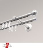 Vorschau Lysel - SET Opal Innenlauf 160cm 2 Lauf Doppel-Kombiträger offen mit Endstücke Kugel in Bronze #1W edelstahl-optik