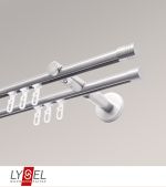 Vorschau Lysel - SET Opal Innenlauf 160cm 2 Lauf Doppel-Kombiträger offen mit Endstücke Zylinder in Bronze #1W edelstahl-optik