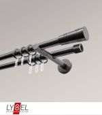 Vorschau Lysel - SET Opal 160cm Doppel-Kombiträger offen 2-Lauf mit Endstücke Cone in Edelstahl-Optik #1W titan