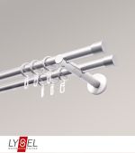 Vorschau Lysel - SET Opal 160cm Doppel-Kombiträger offen 2-Lauf mit Endstücke Kappe in Bronze #1W edelstahl-optik