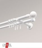 Vorschau Lysel - SET Opal 160cm Doppel-Kombiträger offen 2-Lauf mit Endstücke Kugel in Bronze #1W weiß