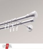 Vorschau Lysel - SET Opal 160cm Doppelträger geschlossen 2-Lauf mit Endstücke Konus in Bronze #1W edelstahl-optik