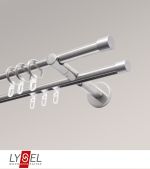 Vorschau Lysel - SET Opal Mix 160cm 2 Lauf Doppel-Kombiträger offen mit Endstücke Kappe in Bronze #1W edelstahl-optik