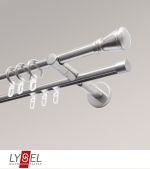 edelstahl-optik Vorschau Lysel - SET Opal Mix 160cm 2 Lauf Doppel-Kombiträger offen mit Endstücke Konus in Bronze #1W edelstahl-optik