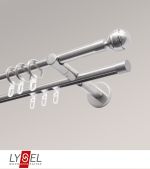 Vorschau Lysel - SET Opal Mix 160cm 2 Lauf Doppel-Kombiträger offen mit Endstücke Kugel in Bronze #1W edelstahl-optik