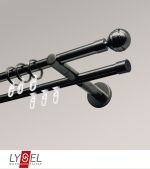 Vorschau Lysel - SET Opal Mix 160cm 2 Lauf Doppel-Kombiträger offen mit Endstücke Kugel in Bronze #1W titan