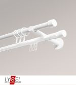 Vorschau Lysel - SET Opal Mix 160cm 2 Lauf Doppel-Kombiträger offen mit Endstücke Kappe in Bronze #1W weiß