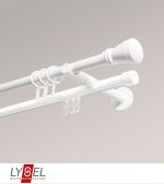 weiß Vorschau Lysel - SET Opal Mix 160cm 2 Lauf Doppel-Kombiträger offen mit Endstücke Konus in Bronze #1W weiß